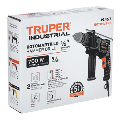 ROTO-1/2N6 Taladro percutor industrial  1/2" 650 W