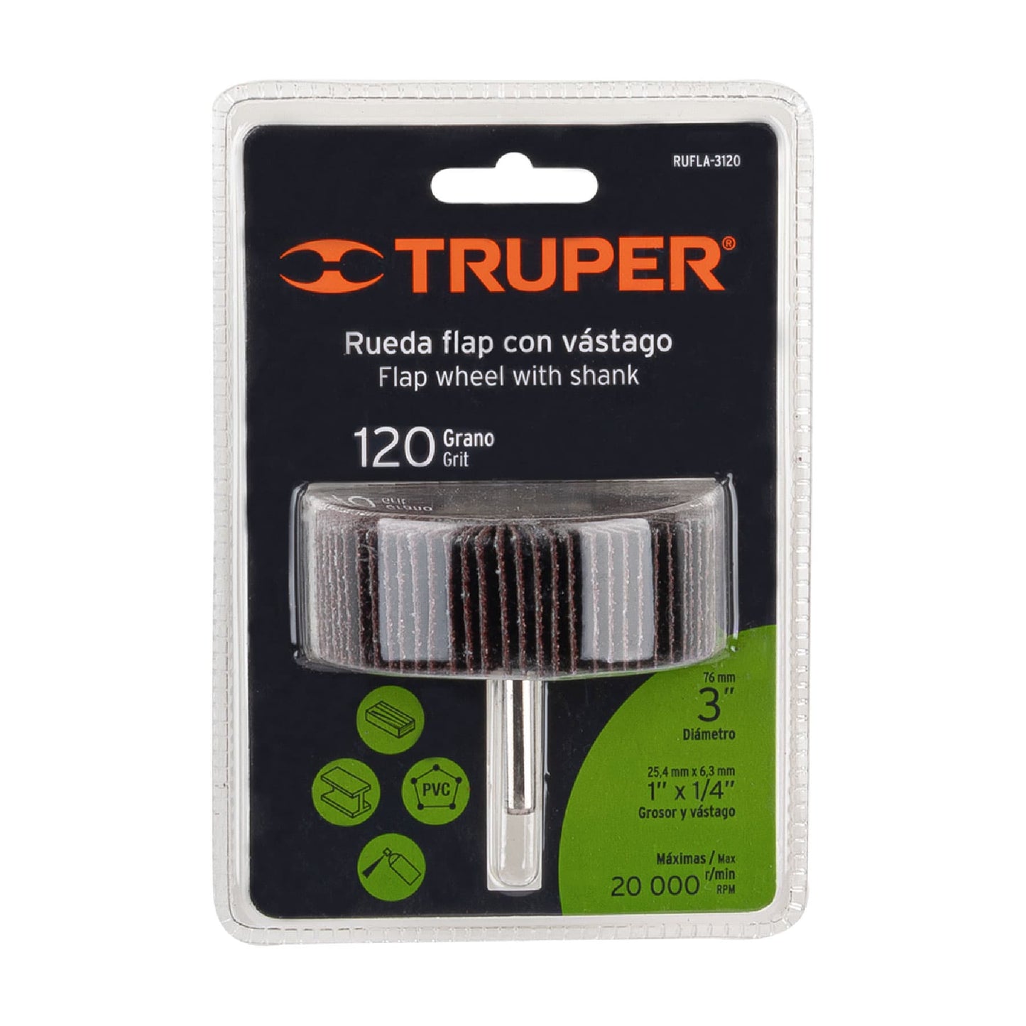 RUFLA-3120 Rueda flap de 3", grano 120