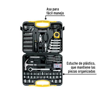 SET-133 Juego de herramientas para mecánico, 133 piezas, Pretul