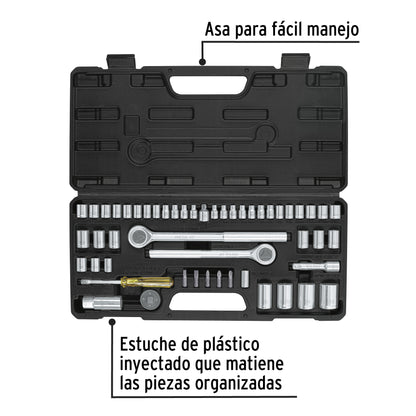 SET-51 Set de herramientas cuadrante de 1/4", 3/8" y 1/2" para mecánica, 51 piezas, Pretul