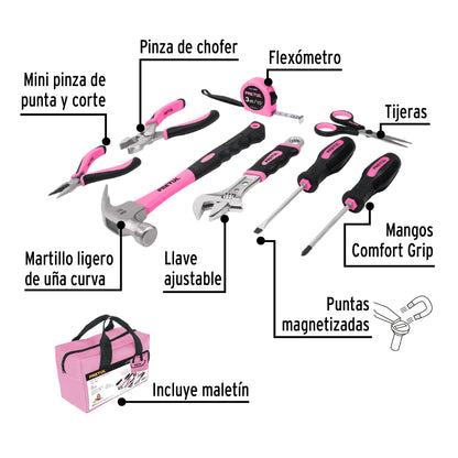 SET-MA8 Juego de herramientas para dama, 8 piezas, Pretul