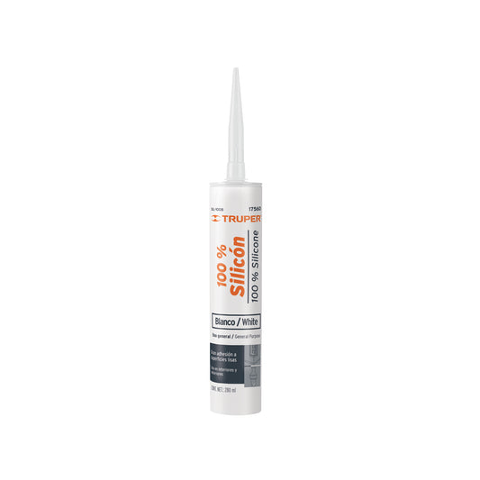SIL-100B Sellador blanco, 100% de silicón, 280 ml