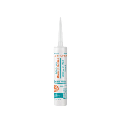 SIL-100BCB Sellador blanco para baño y cocina,  280 ml