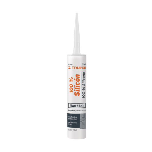 SIL-100N Sellador negro, 100% de silicón, 280 ml