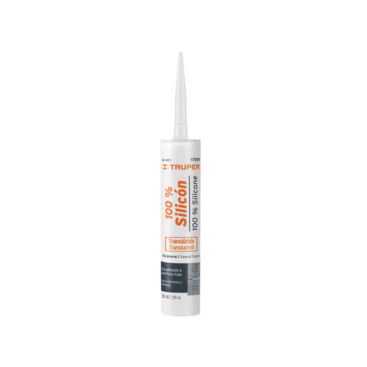SIL-100T Sellador transparente, 100% de silicón, 280 ml