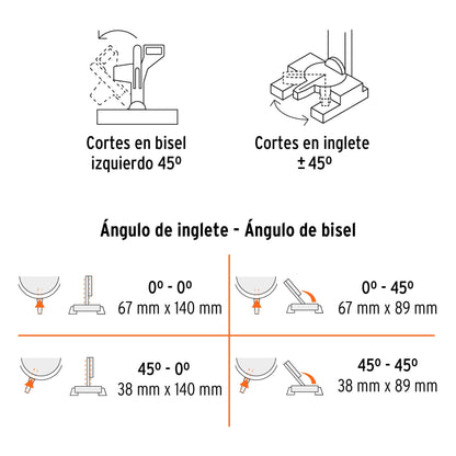 SINA-10 Sierra de inglete para corte en aluminio, 10"