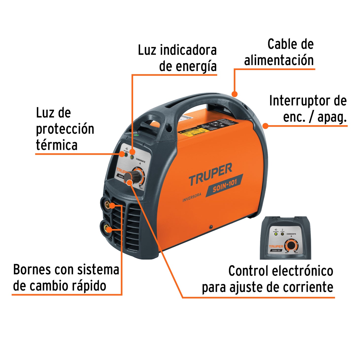 SOIN-101 Soldadora inversora SMAW 100 A, 127 V Truper