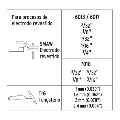 SOIN-250 Soldadora inversora SMAW, TIG 250 A, 220 V Truper