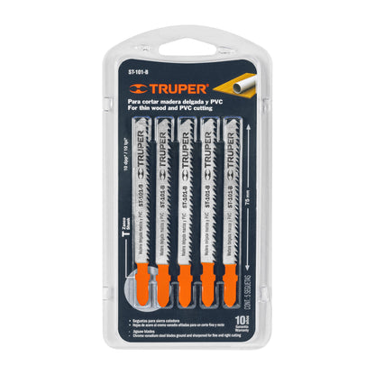 ST-101-B Segueta caladora, cortes rectos en madera, zanco t, 10 dpp