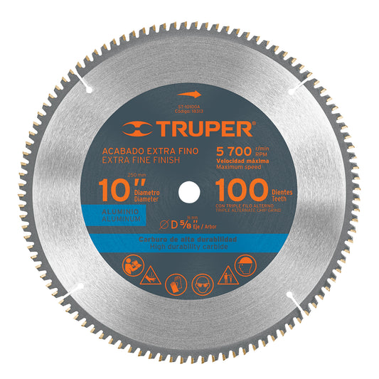 ST-10100A Disco sierra p/aluminio 10", 100 dientes, centro 5/8"