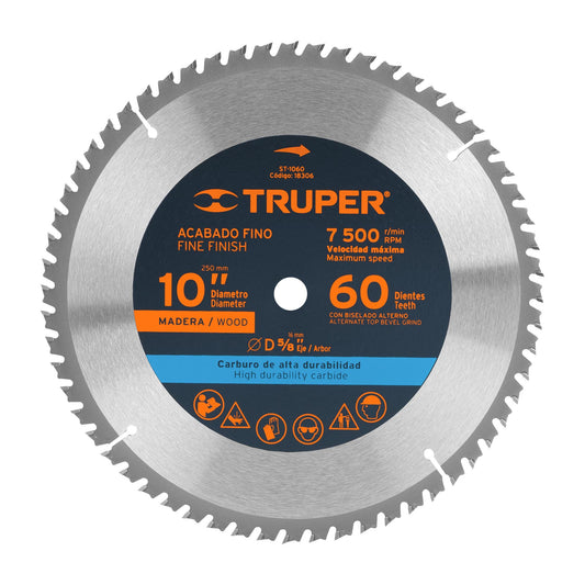 ST-1060 Disco sierra p/madera 10", 60 dientes, centro 5/8"