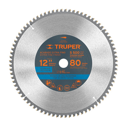 ST-1280A Disco sierra p/aluminio 12", 80 dientes, centro 1"