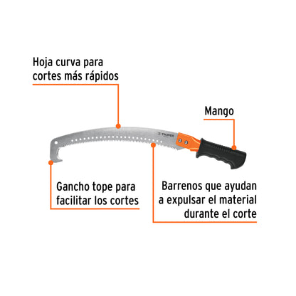 STP-16X Serrucho curvo podador con gancho 16", 5 DPP