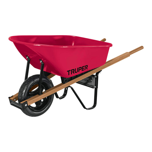 T-6FF-CO Carretilla 6 ft3, mgos/madera 1-3/4", rueda antipinchazo