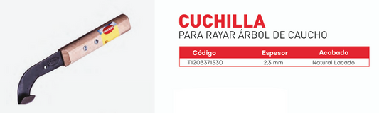 Cuchilla para rayar arbol de caucho 3715 Herragro