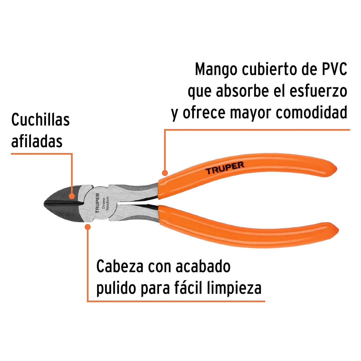 T202-6 Alicate corta frío 6", mango de vinil