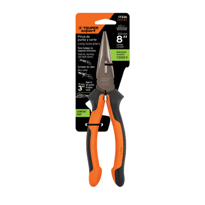 T203-8X Alicate de punta larga 8", mango comfort grip