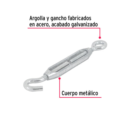 TEN-5/16A Tensor zinc, 5/16', gancho-argolla