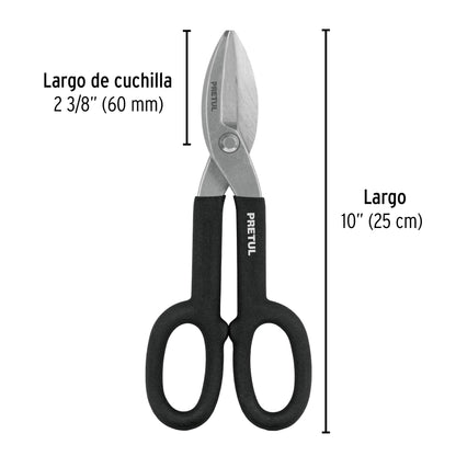 TH-10P Tijera para hojalatero 10" Pretul