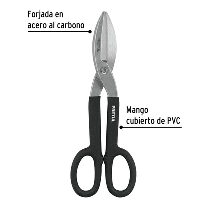 TH-12P Tijeras para hojalatero, 12", Pretul