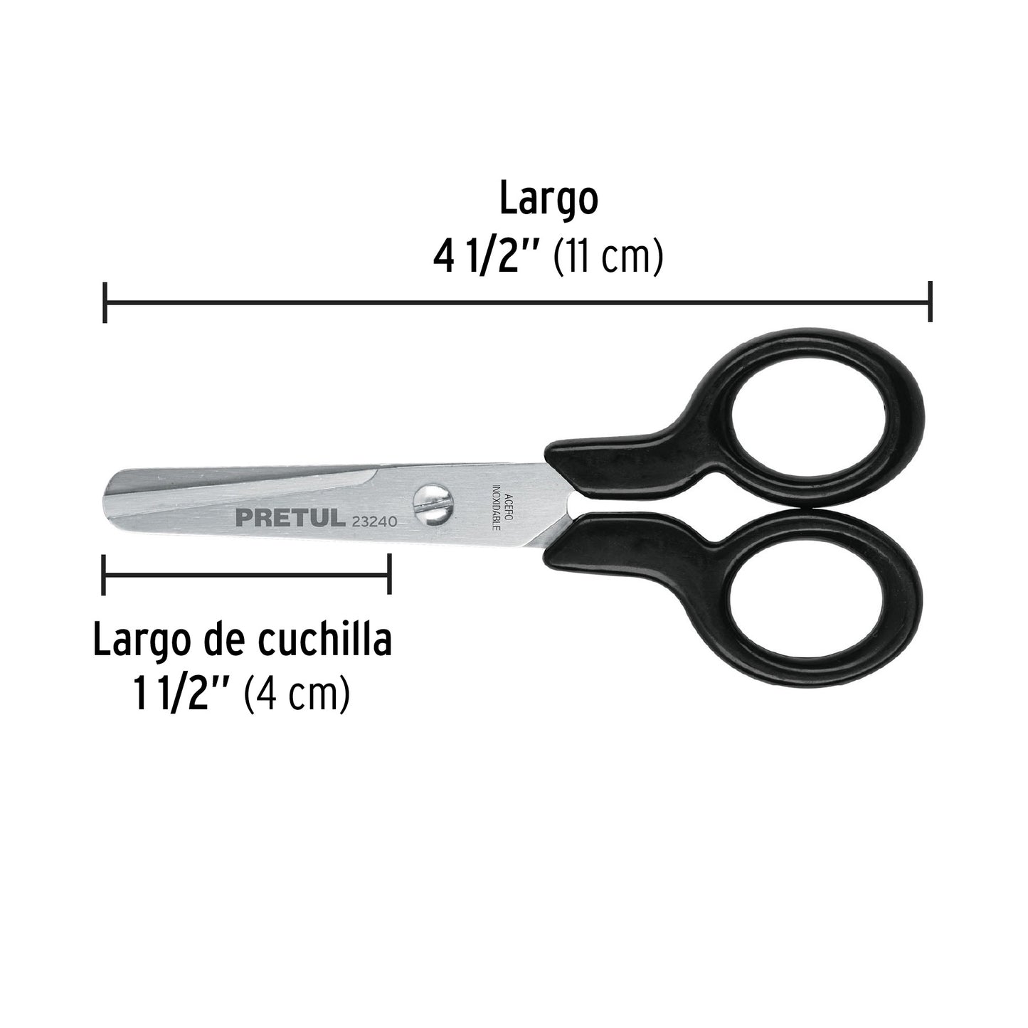 TIES-4-1/2 Tijera escolar 4-1/2' Pretul