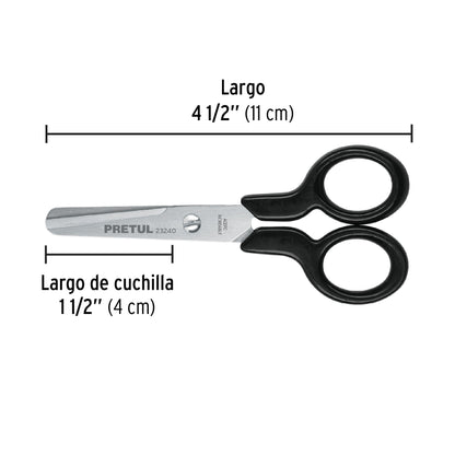 TIES-4-1/2 Tijera escolar 4-1/2' Pretul