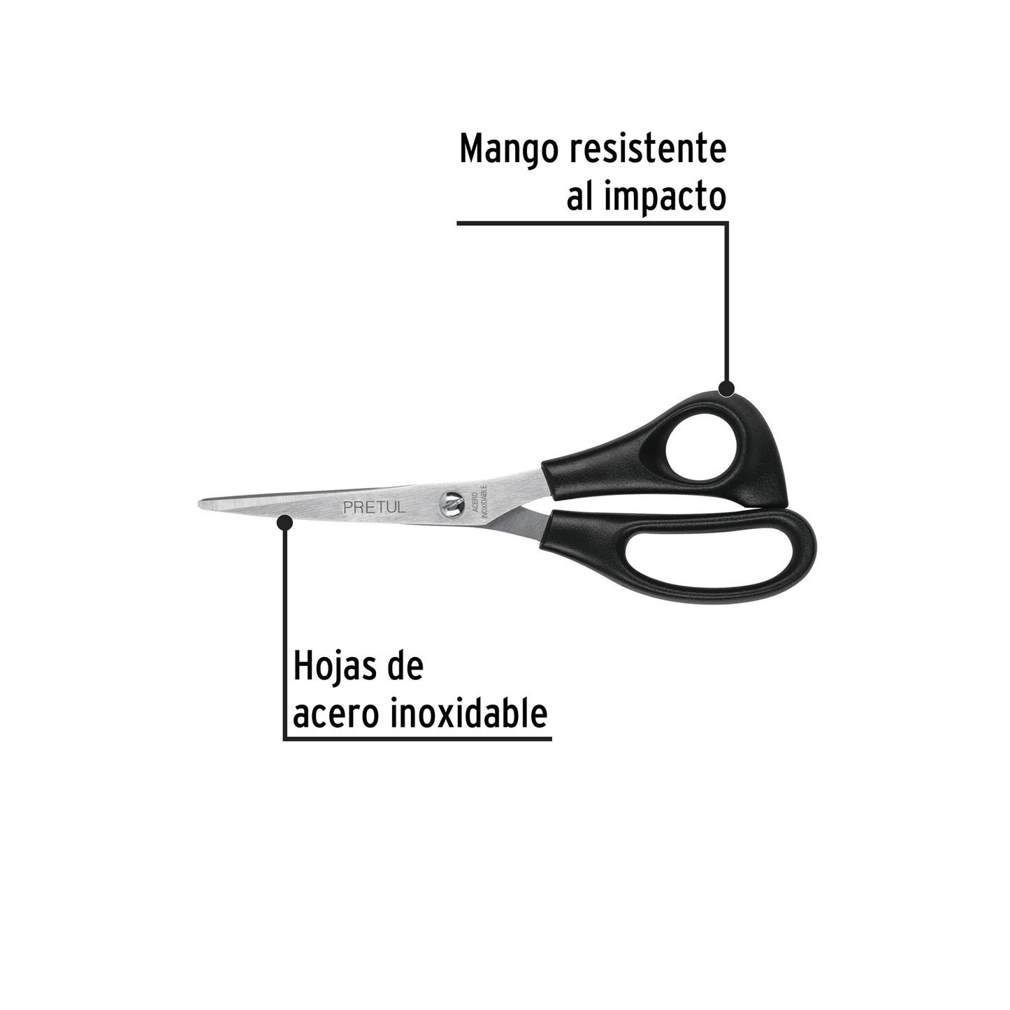 TINOX-7R Tijera para casa y oficina 7', Pretul