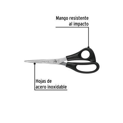 TINOX-7R Tijera para casa y oficina 7', Pretul