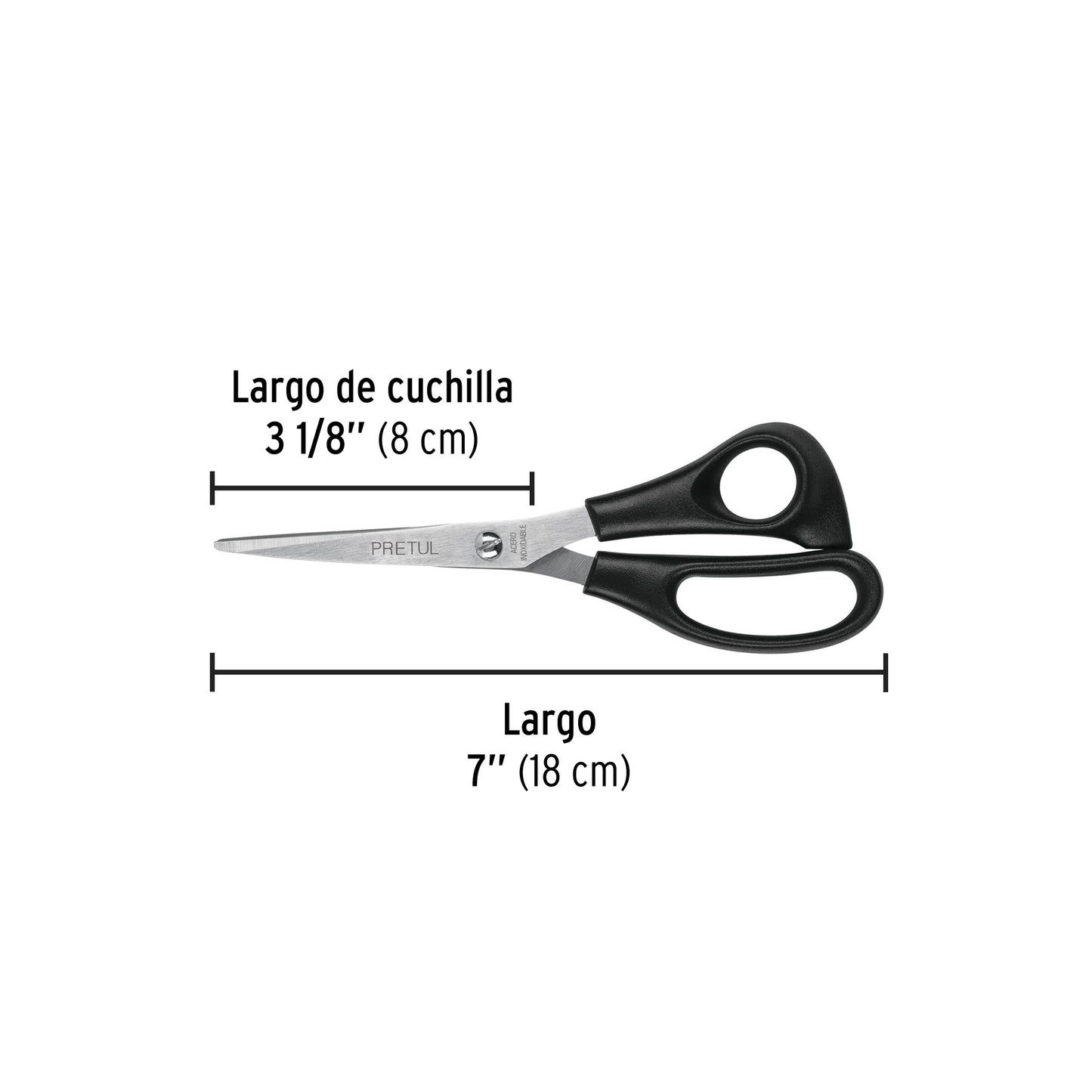TINOX-7R Tijera para casa y oficina 7', Pretul