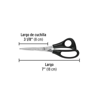 TINOX-7R Tijera para casa y oficina 7', Pretul