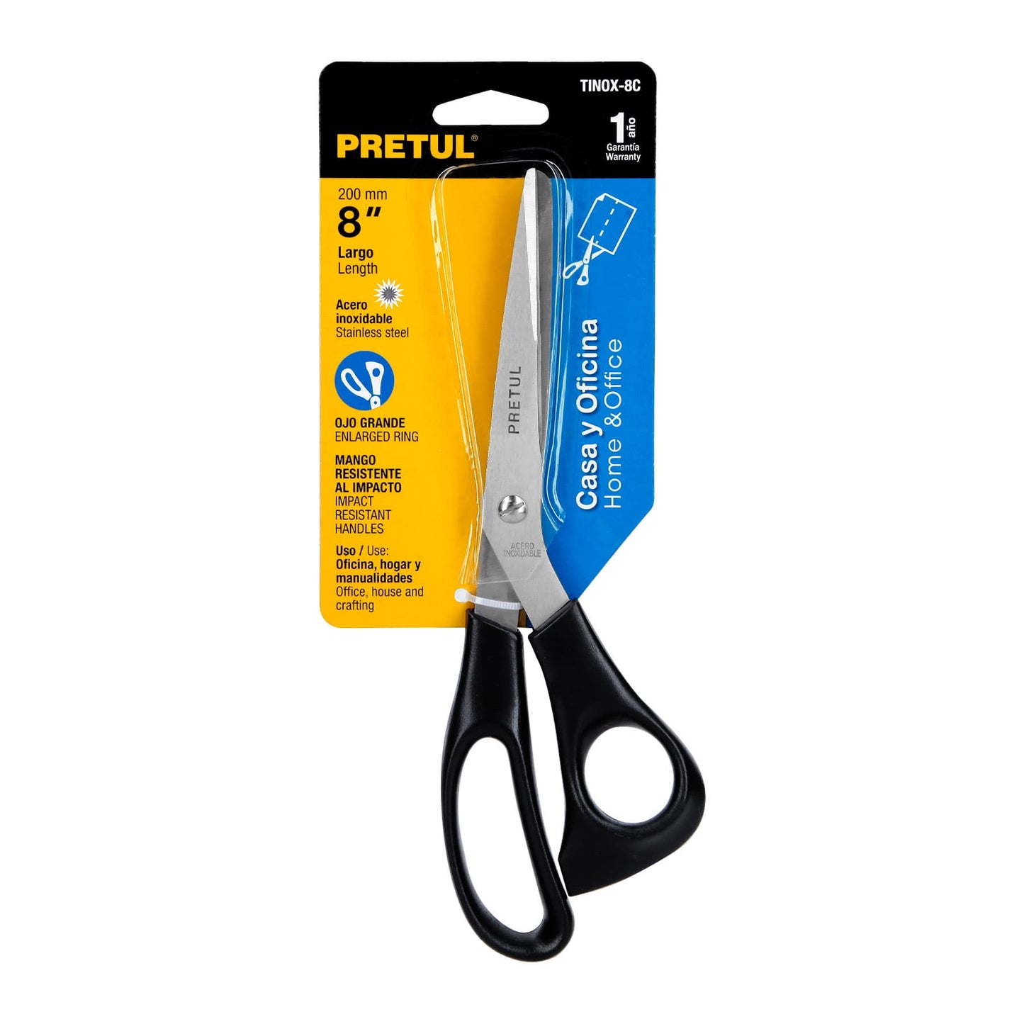 TINOX-8C Tijera para casa y oficina 8', Pretul