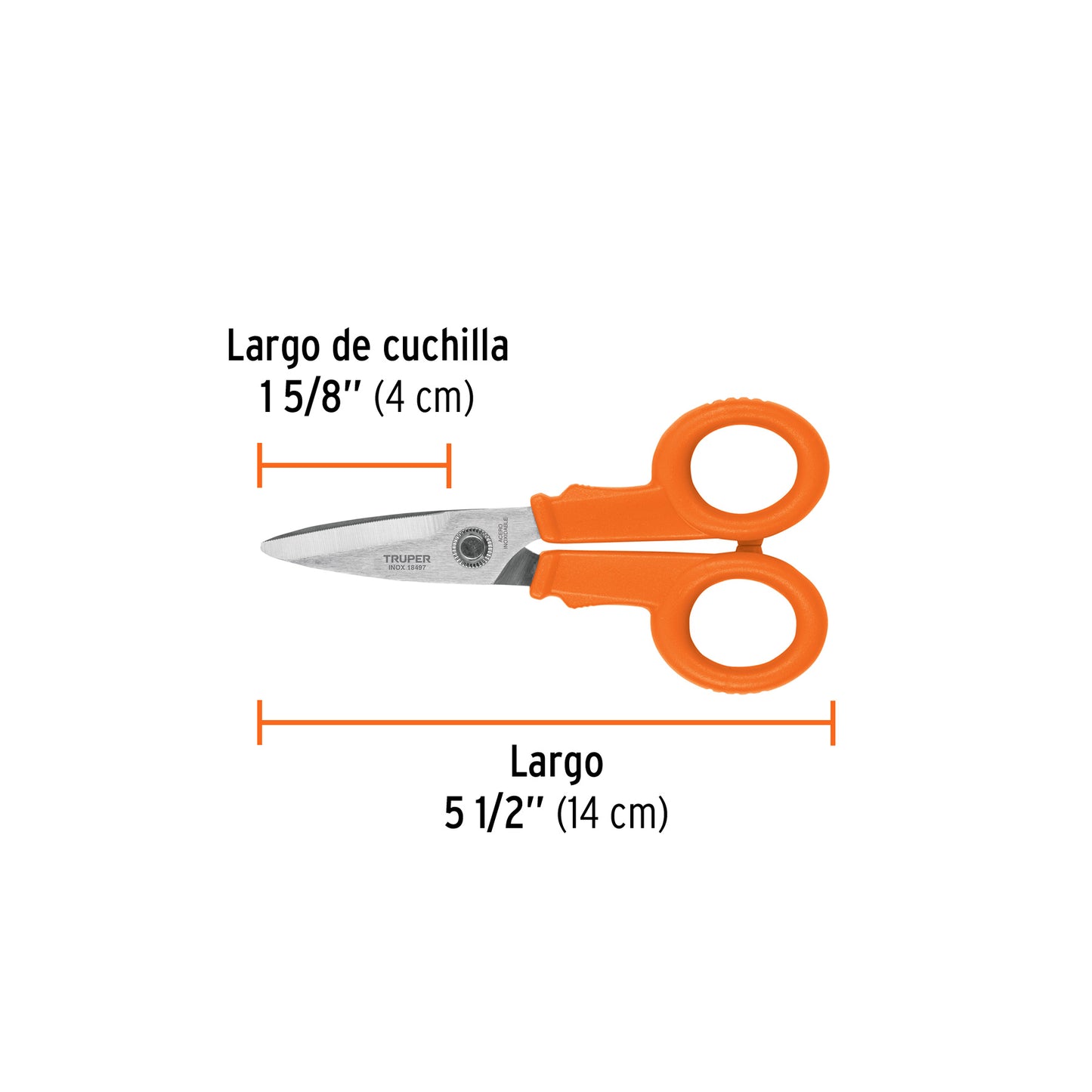 TIOF-5 Tijera para oficina 5-1/2', de acero inoxidable