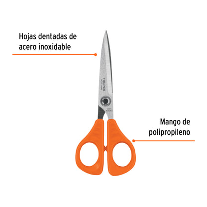 TIOF-6 Tijera para oficina 6-1/2', de acero inoxidable