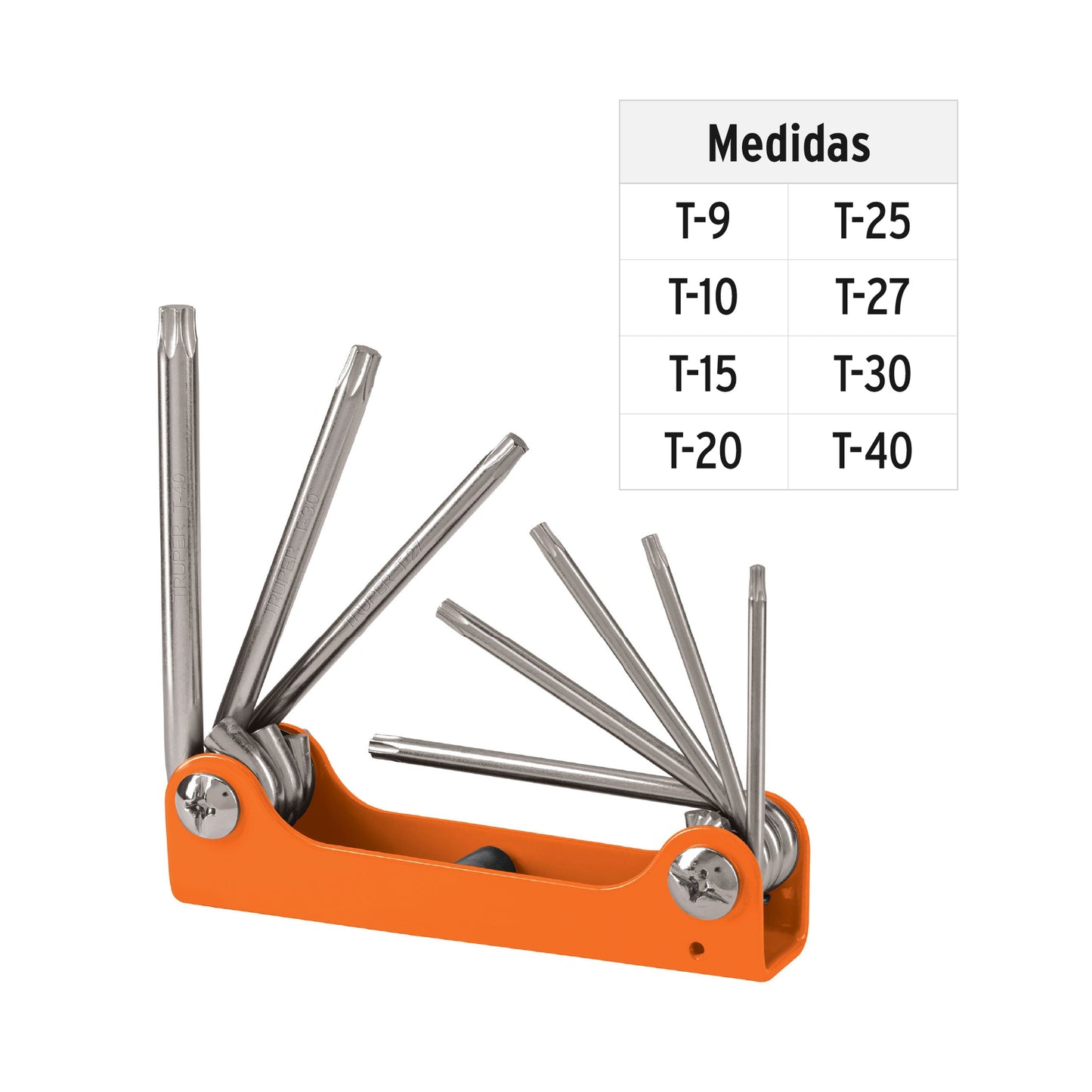 TORX-8 Juego de 8 llaves torx tipo navaja, cuerpo de lámina
