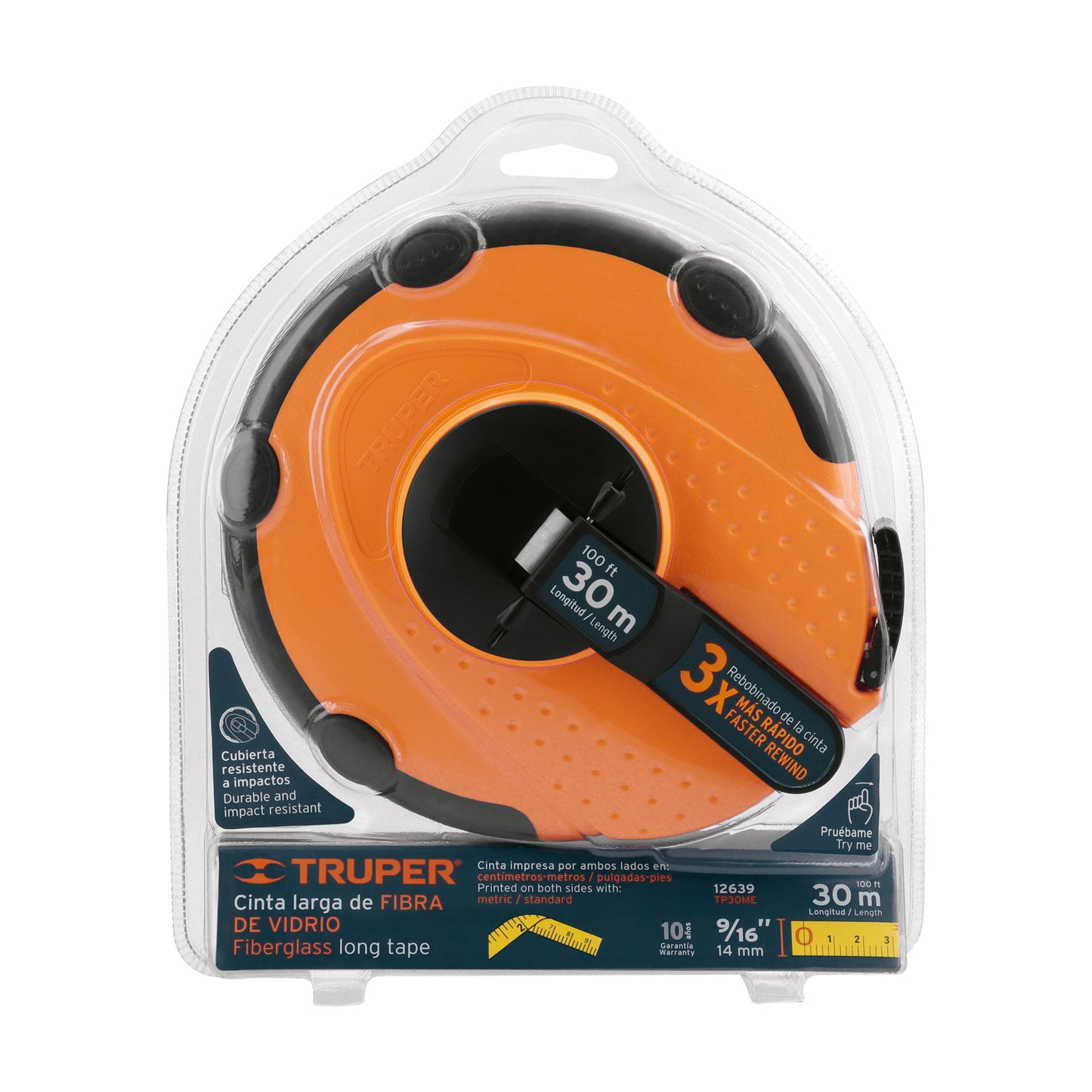 TP30ME Cinta métrica fibra de vidrio, carcasa plástica, 30 m