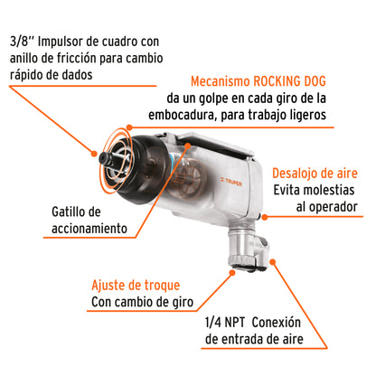 TPN-722-2 Pistola de impacto neumática, 3/8"