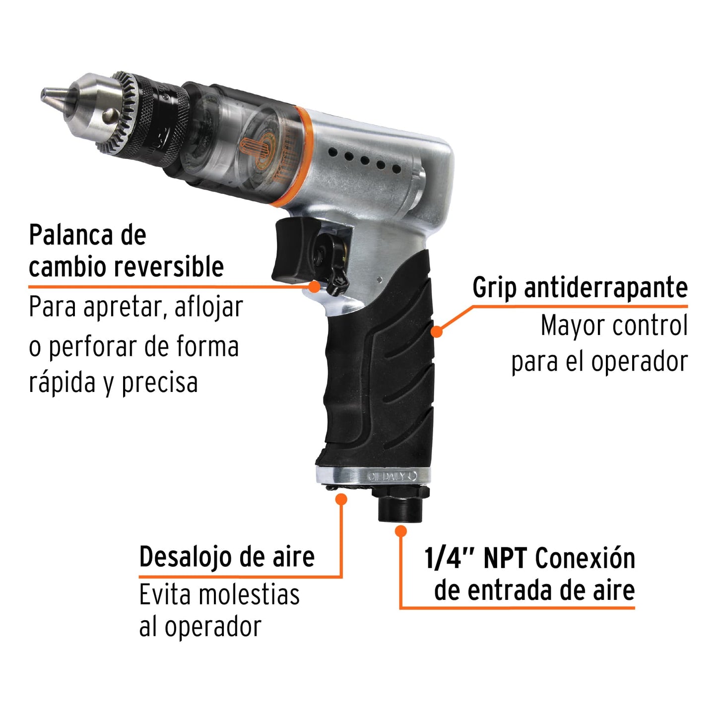 TPN-788RX Taladro neumático reversible, 3/8"