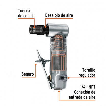 TPN-875-2 Mini pulidora angular, neumática,1/4"