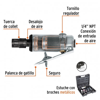 TPN-876K-2 Kit de mini pulidora 1/4" con estuche plástico