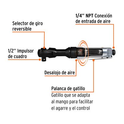 TPN-886H-2 Ratchet neumático, 1/2"