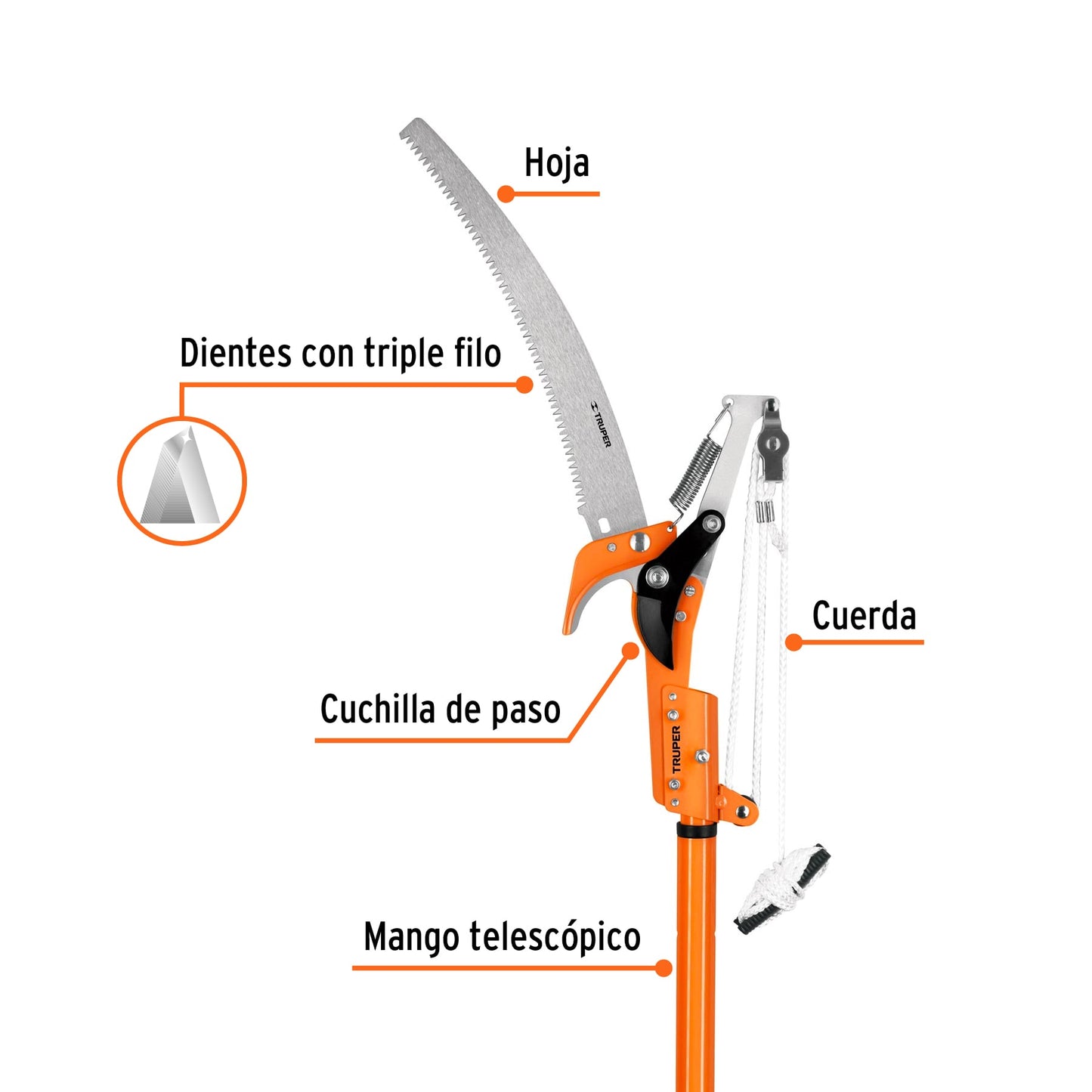 TR-82M-A Cortador con mango telescópico de aluminio 2.4 m