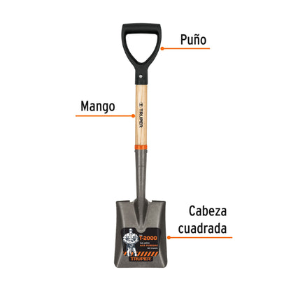 TR-BYC Pala jardinera cuadrada, puño 'd'
