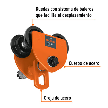TRO-1 Trole de carga para vigas IPS e IPR, ajustable, 1 Ton