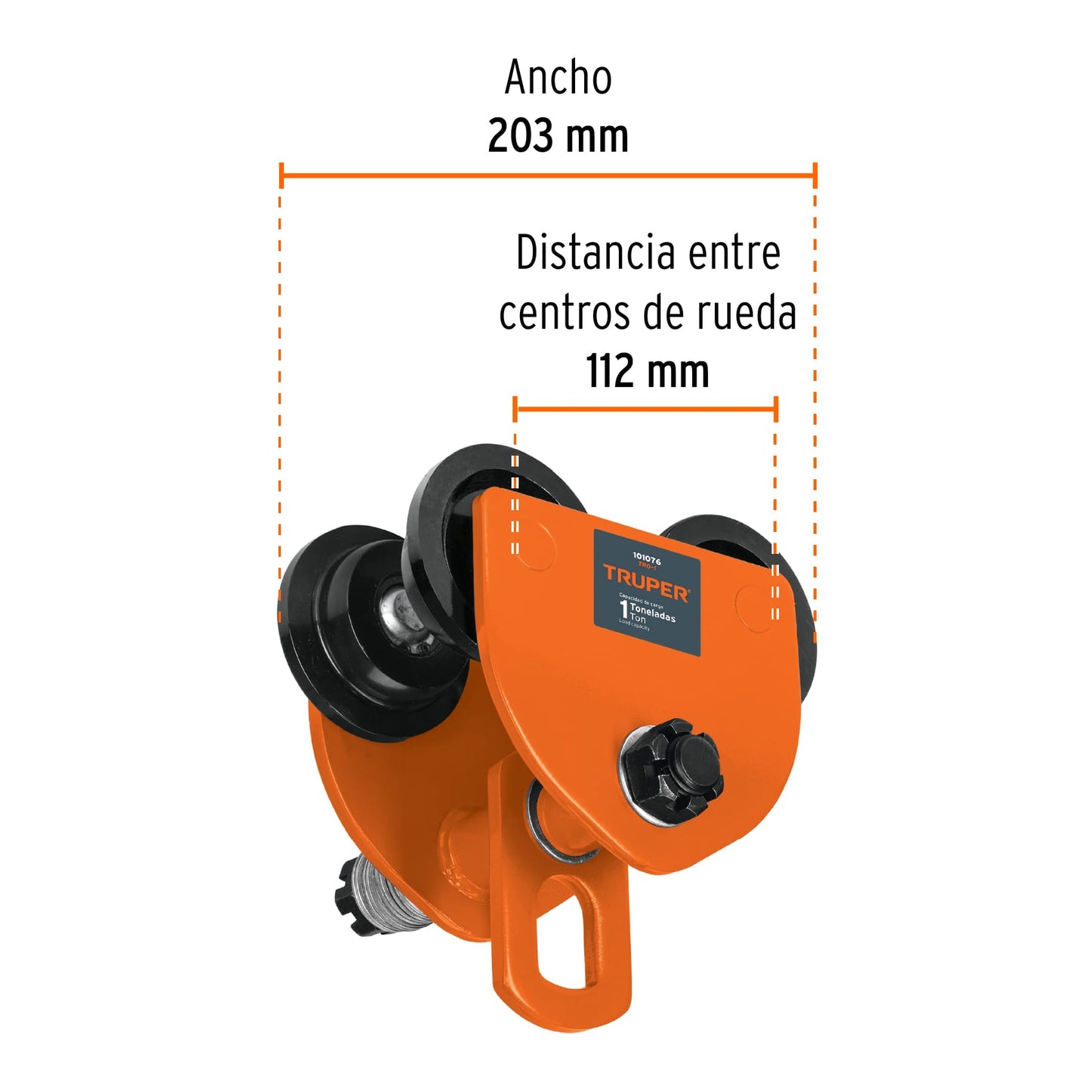 TRO-1 Trole de carga para vigas IPS e IPR, ajustable, 1 Ton