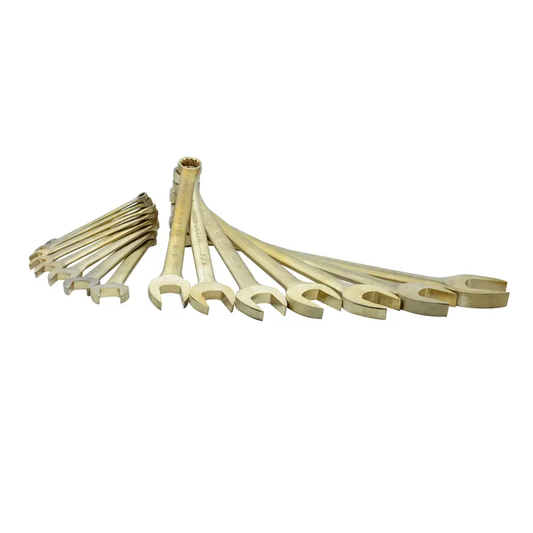 UH1200F Juego de llaves combinadas antichispa bronce-aluminio en pulgadas 15 piezas 5/16" a 1-1/4"