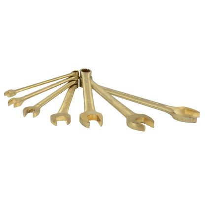 UH1200H Juego de llaves combinadas antichispa bronce-aluminio en pulgadas 7 piezas 3/8" a 3/4", Urrea