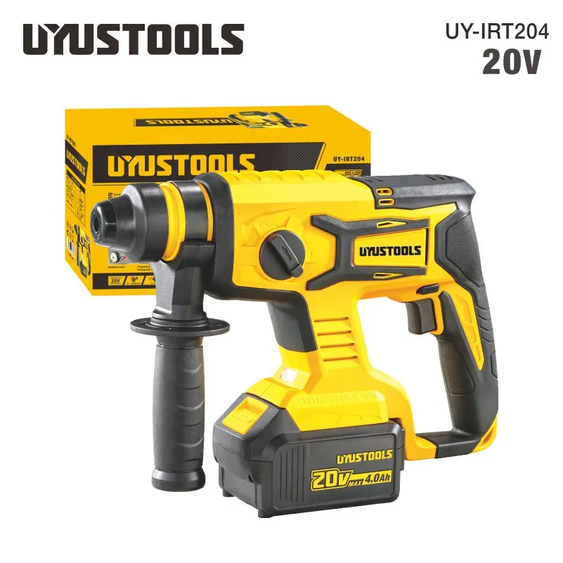 UY-IRT204 Rotomartillo inalámbrico 20V Brushless SDS-plus 28 mm 1.7J 1 batería 4A