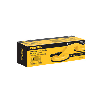 VEVI-2 Ventosa de plástico para vidrio, 2 copas de succión, Pretul