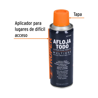 WT-240 Lubricante aflojatodo en aerosol, 235 ml