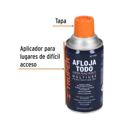 WT-350 Lubricante aflojatodo en aerosol, 345 ml